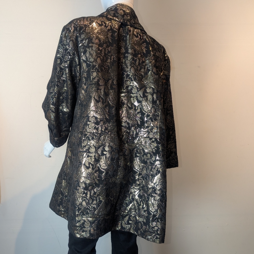 Lane Bryant Brocade Blazer Black and Gold Size 18/20 - Picture 2 of 15